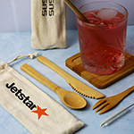 Adair Bamboo Cutlery Set-Logo