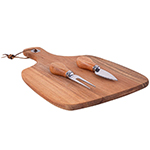 Acacia Cheeseboard & Knife Set-Logo