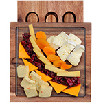 Braemar Glass Cheese Board & Knife Set-Logo