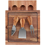 Braemar Glass Cheese Board & Knife Set-Logo