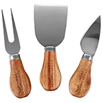 Braemar Glass Cheese Board & Knife Set-Logo