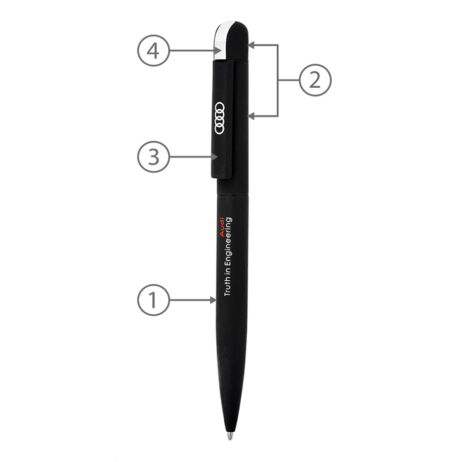 BND62 FOLK, TWIST METAL BALL PEN-Logo