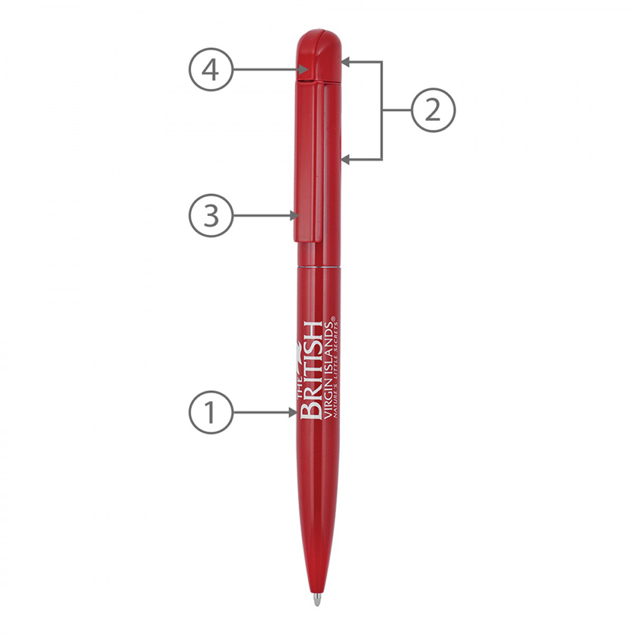 BND62 FOLK, TWIST METAL BALL PEN-Logo