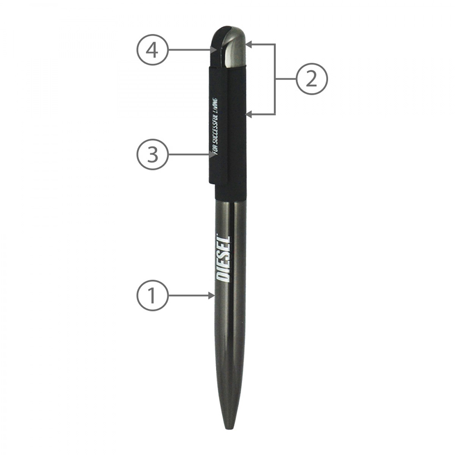 BND62 FOLK, TWIST METAL BALL PEN-Logo