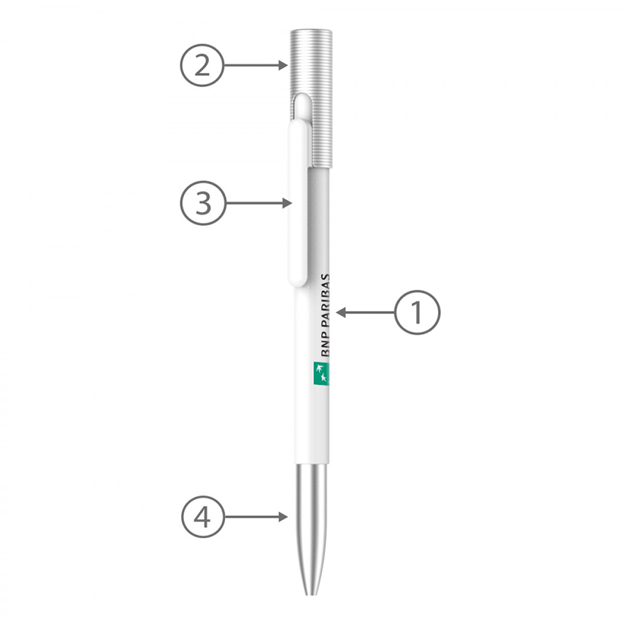 BND68 CLAS PUSH METAL BALL PEN-Logo