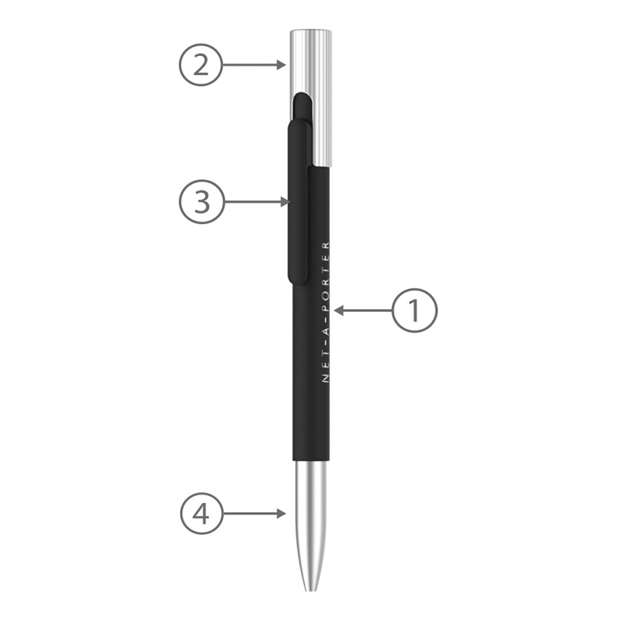 BND68 CLAS PUSH METAL BALL PEN-Logo