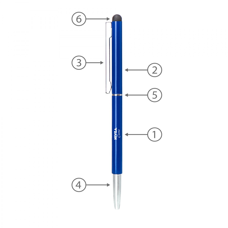 BND71S CLAP STYLUS THIN TWIST METAL BALL PEN-Logo