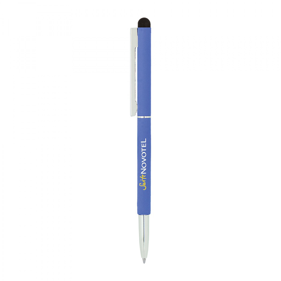 BND71S CLAP STYLUS THIN TWIST METAL BALL PEN-Logo