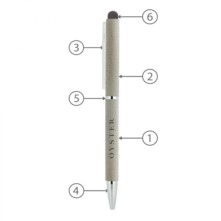 BND71XLS CLAP STYLUS TWIST METAL BALL PEN-Logo