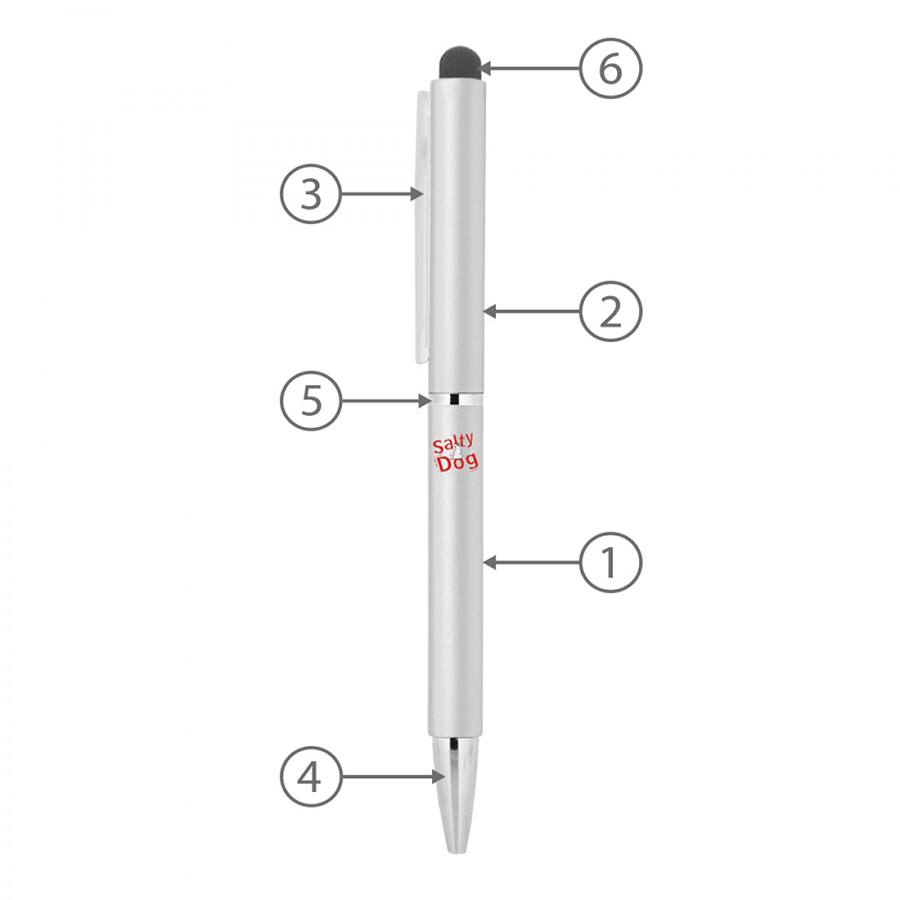 BND71XLS CLAP STYLUS TWIST METAL BALL PEN-Logo