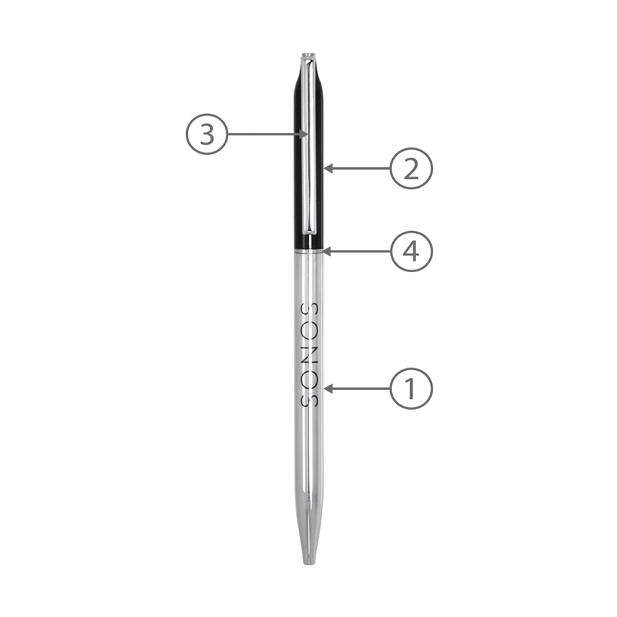 BND72 GLAD, THIN TWIST METAL BALL PEN-Logo