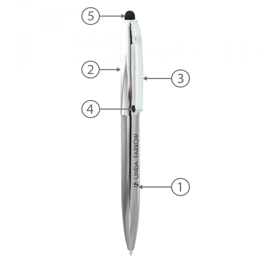 BND75S CLAW STYLUS TWIST METAL BALL PEN-Logo