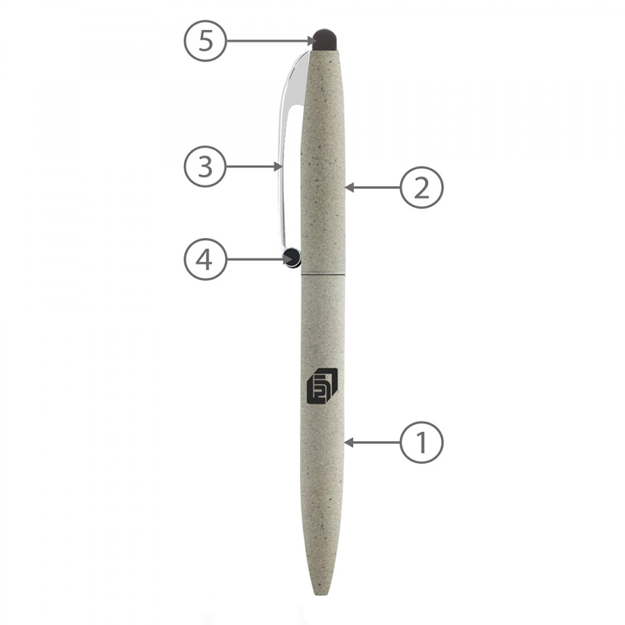 BND75S CLAW STYLUS TWIST METAL BALL PEN-Logo