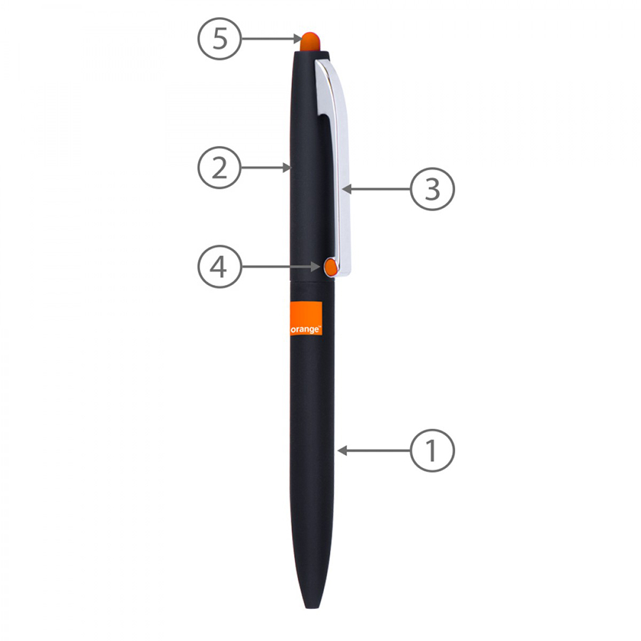 BND75S CLAW STYLUS TWIST METAL BALL PEN-Logo