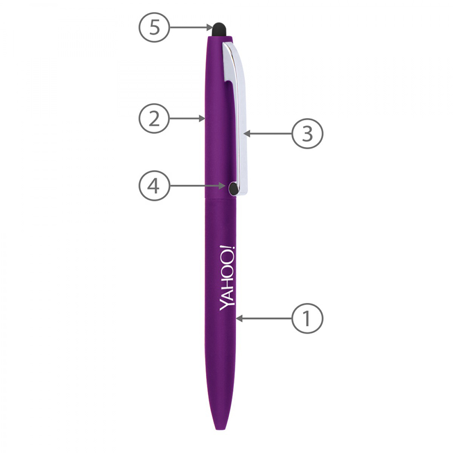 BND75S CLAW STYLUS TWIST METAL BALL PEN-Logo