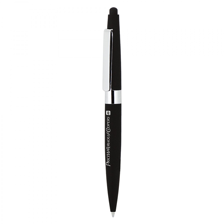 BND77S PERI STYLUS, TWIST METAL BALL PEN-Logo