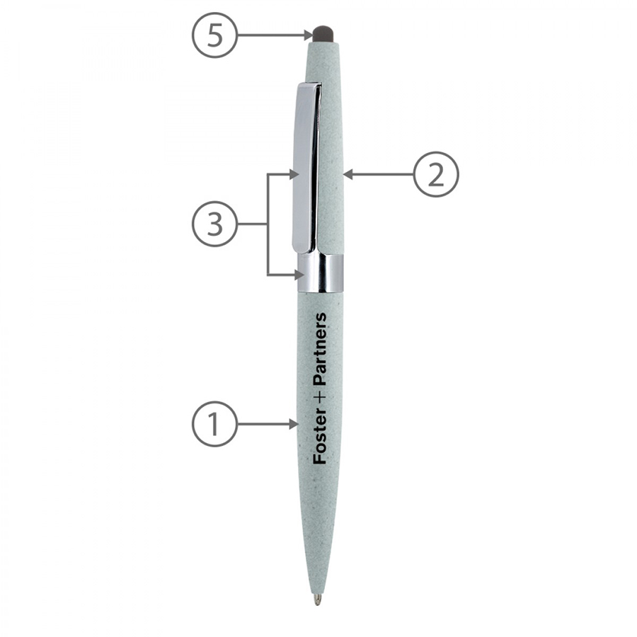 BND77S PERI STYLUS, TWIST METAL BALL PEN-Logo