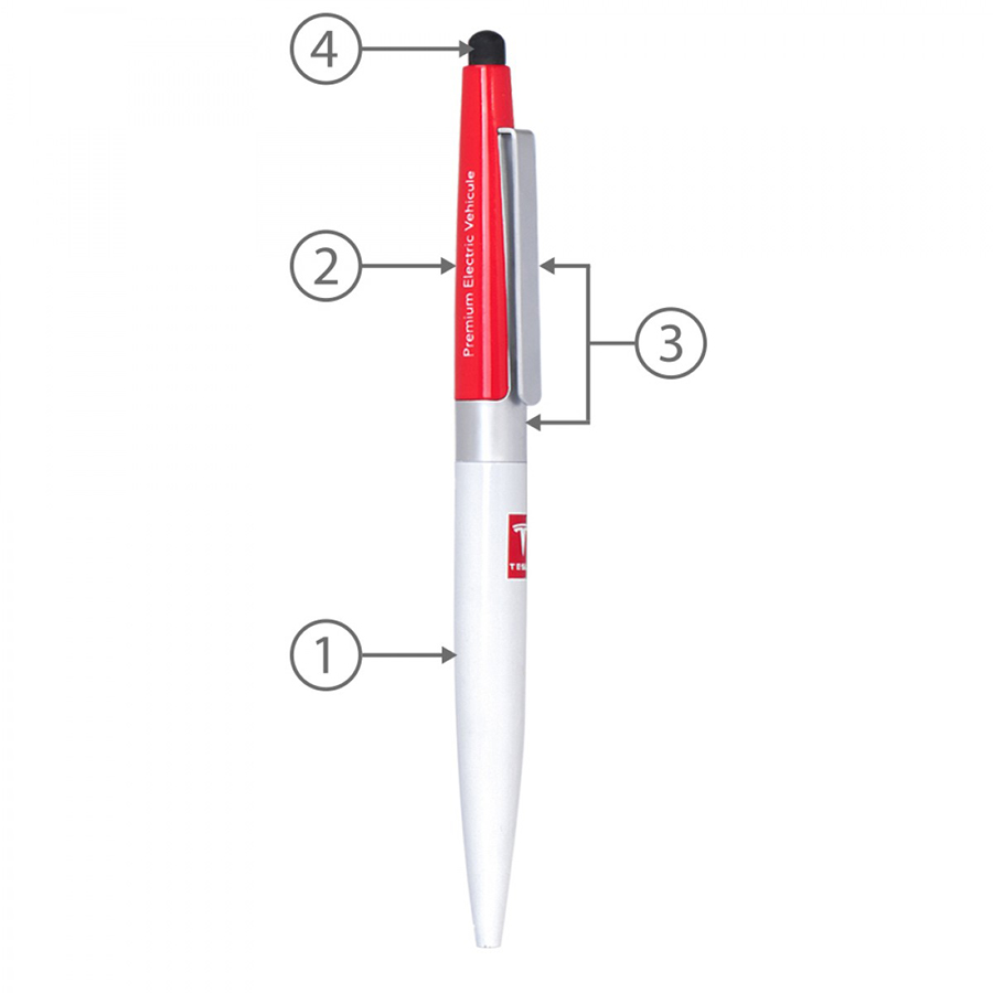 BND77S PERI STYLUS, TWIST METAL BALL PEN-Logo