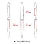 BND77S PERI STYLUS, TWIST METAL BALL PEN-Logo