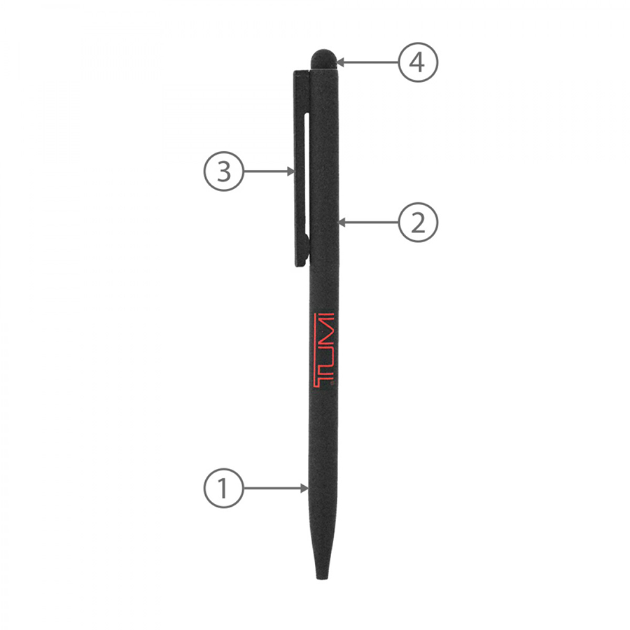 BND78S SARI STYLUS, THIN TWIST METAL BALL PEN-Logo