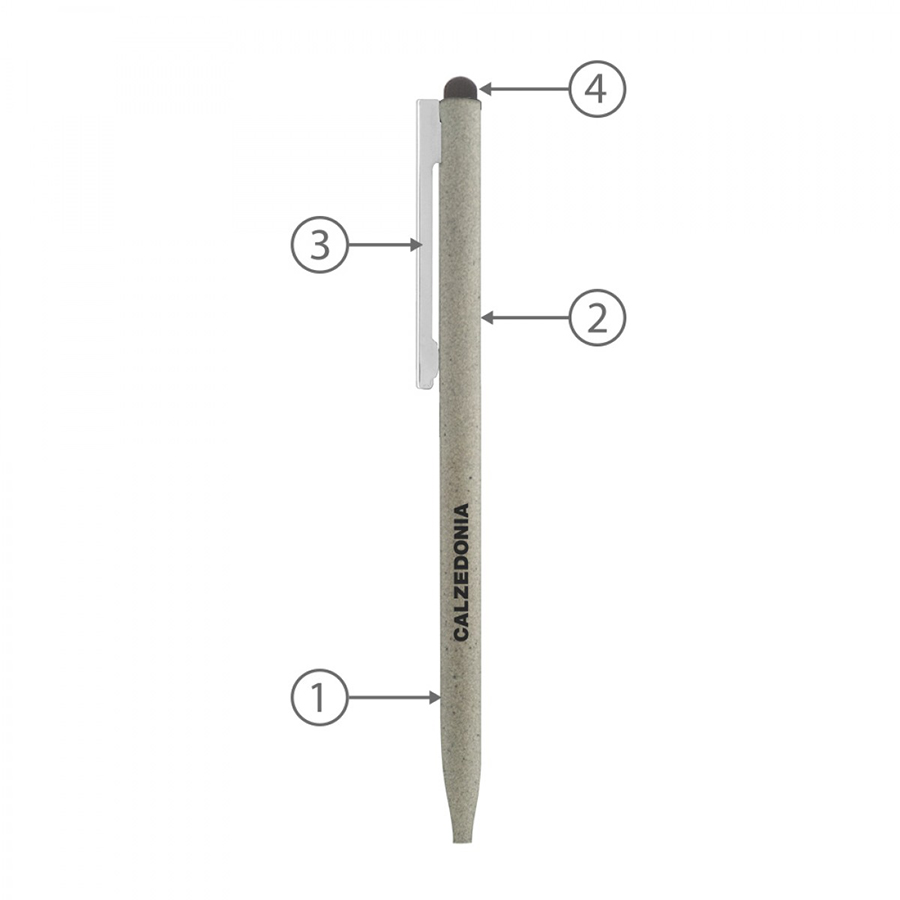 BND78S SARI STYLUS, THIN TWIST METAL BALL PEN-Logo