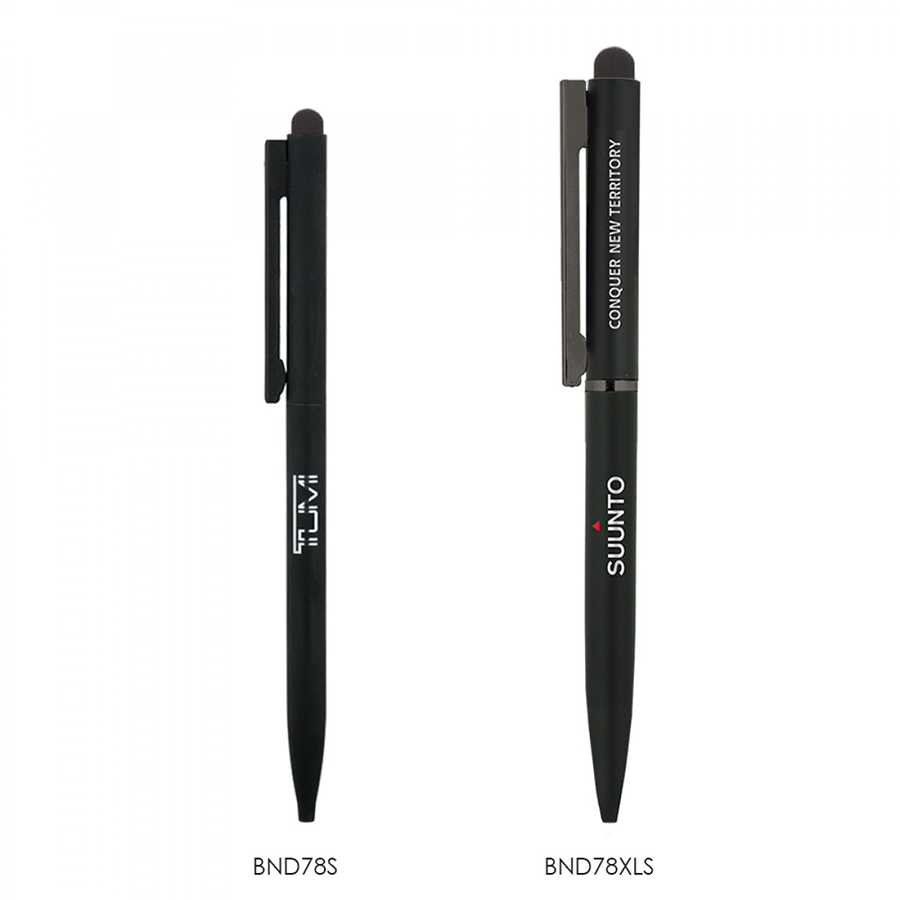 BND78S SARI STYLUS, THIN TWIST METAL BALL PEN-Logo