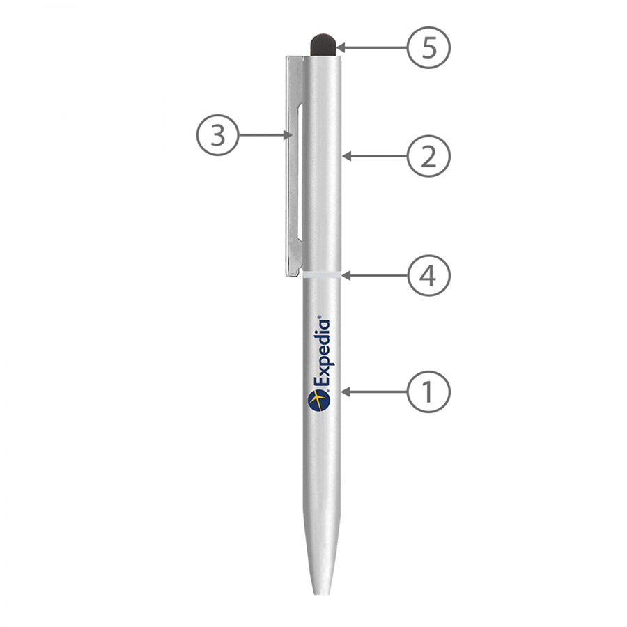 BND78XLS SARI STYLUS TWIST METAL BALL PEN-Logo