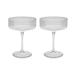 Hazel Ribbed Coupe Glasses-Logo