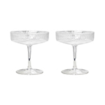 Hazel Ribbed Coupe Glasses-Logo