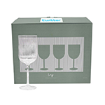 Ivy Ribbed Wine Glasses-Logo