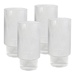 Oscar Ribbed Highball Glasses-Logo