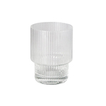 Linnea Ribbed Glass Tumbler-Logo