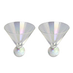 Aura Iridescent Martini Glasses-Logo