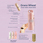 Grano 420ml Wheat Straw Water Bottle-Logo