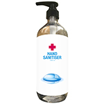 1L Hand Sanitiser Pump-Logo