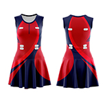 Womens Full-Skirt Netball Dress-Logo