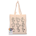 Squiggle Calico bag + Crayon set-Logo