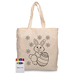 Squiggle Calico Bag with gusset + Crayon set-Logo