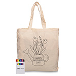 Squiggle Calico Bag with gusset + Crayon set-Logo