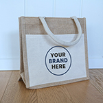 Jim Jam Jute Tote Bag-Logo