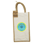 Jute Double Wine Bag-Logo