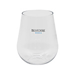 Stemless Shatterproof White Wine Glass-Logo