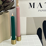 Mae Brass Candle Holder-Logo