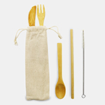 Adair Bamboo Cutlery Set-Logo