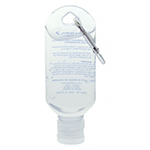 60mL Hand Sanitiser with Carabiner - 75% ethyl-alcohol-Logo