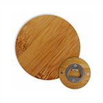 Round Bamboo Bottle Opener-Logo