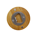 Round Bamboo Bottle Opener-Logo