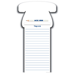 Standard Magnet - 95mm x 70mm Pad - 75mm x 140mm Telephone Shaped To Do Lists-Logo